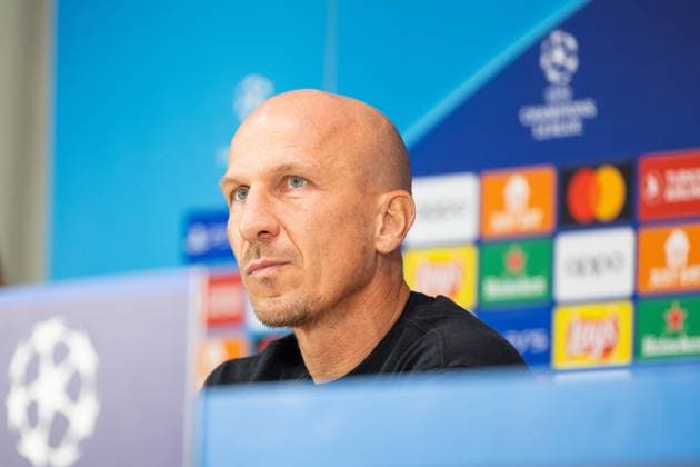 SOCCER - UEFA CL, Inter vs RBS, preview MILAN,ITALY,23.OCT.23 - SOCCER - UEFA Champions League, group stage, FC Internazionale Milano vs Red Bull Salzburg, preview, press conference, PK, Pressekonferenz RBS. Image shows head coach Gerhard Struber (RBS).  GEPAxpictures xGintarexKarpaviciute