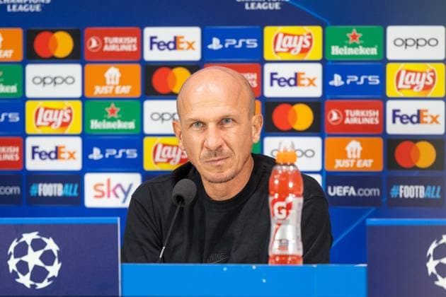 SOCCER - UEFA CL, Inter vs RBS, preview MILAN,ITALY,23.OCT.23 - SOCCER - UEFA Champions League, group stage, FC Internazionale Milano vs Red Bull Salzburg, preview, press conference, PK, Pressekonferenz RBS. Image shows head coach Gerhard Struber (RBS).  GEPAxpictures xGintarexKarpaviciute