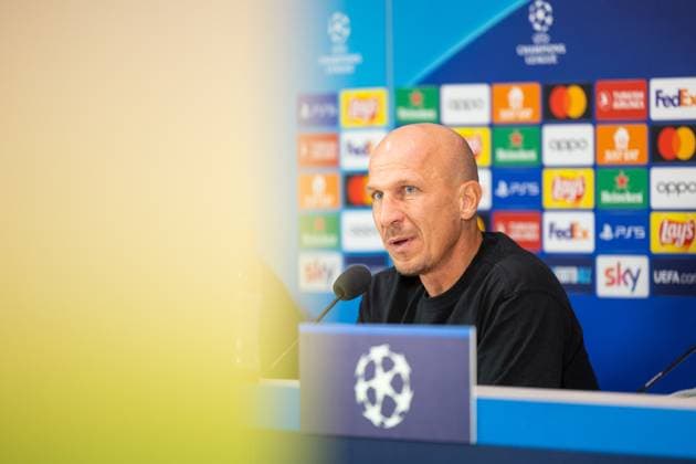 SOCCER - UEFA CL, Inter vs RBS, preview MILAN,ITALY,23.OCT.23 - SOCCER - UEFA Champions League, group stage, FC Internazionale Milano vs Red Bull Salzburg, preview, press conference, PK, Pressekonferenz RBS. Image shows head coach Gerhard Struber (RBS).  GEPAxpictures xGintarexKarpaviciute