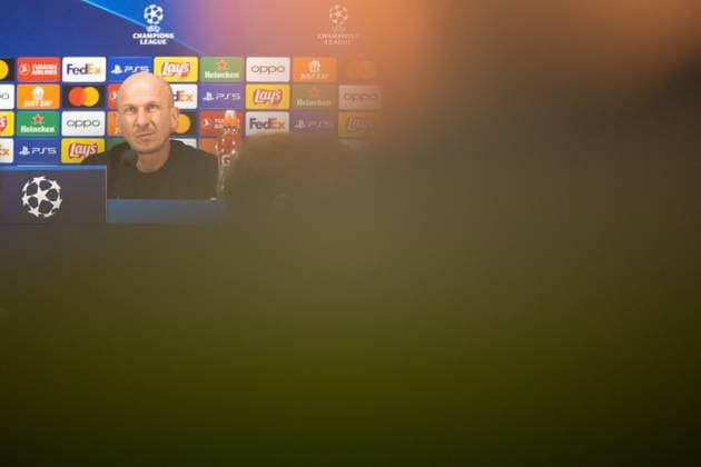 SOCCER - UEFA CL, Inter vs RBS, preview MILAN,ITALY,23.OCT.23 - SOCCER - UEFA Champions League, group stage, FC Internazionale Milano vs Red Bull Salzburg, preview, press conference, PK, Pressekonferenz RBS. Image shows head coach Gerhard Struber (RBS).  GEPAxpictures xGintarexKarpaviciute