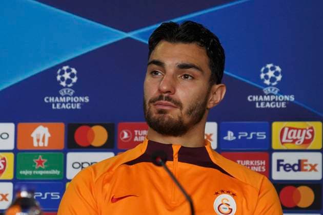 Kaan Ayhan of Galatasaray during the press conference, PK, Pressekonferenz the day before the UEFA Champions League match between Galatasaray and Bayern Munich on October 24 , 2023 at Rams Park October 23 , 2023 in Istanbul, Turkey. ( Photo by Seskimphoto ) 