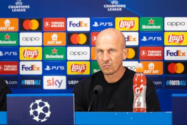 SOCCER - UEFA CL, Inter vs RBS, preview MILAN,ITALY,23.OCT.23 - SOCCER - UEFA Champions League, group stage, FC Internazionale Milano vs Red Bull Salzburg, preview, press conference, PK, Pressekonferenz RBS. Image shows head coach Gerhard Struber (RBS).  GEPAxpictures xGintarexKarpaviciute