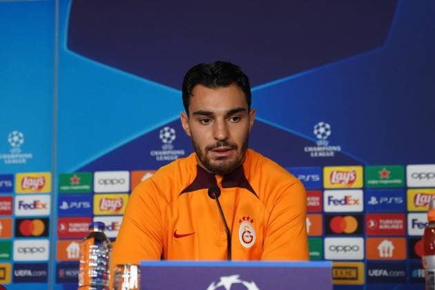 Kaan Ayhan of Galatasaray during the press conference, PK, Pressekonferenz the day before the UEFA Champions League match between Galatasaray and Bayern Munich on October 24 , 2023 at Rams Park October 23 , 2023 in Istanbul, Turkey. ( Photo by Seskimphoto ) 