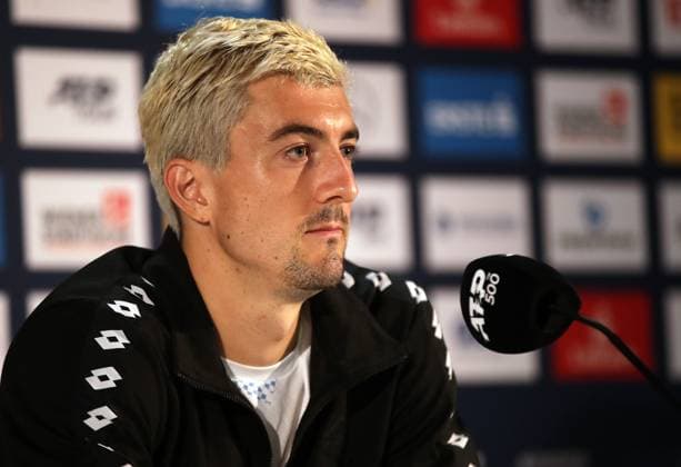 TENNIS - ATP, Tennis Herren Erste Bank Open VIENNA,AUSTRIA,23.OCT.23 - TENNIS - ATP World Tour, Erste Bank Open. Image shows Sebastian Ofner (AUT). Keywords: press conference, PK, Pressekonferenz interview.  GEPAxpictures xWalterxLuger