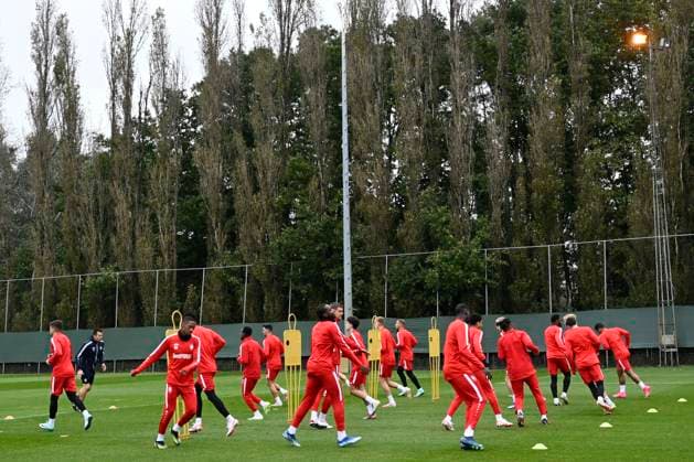 Media activities R Antwerp FC - Champions League 24 10 2023 DEURNE, BELGIUM - OCTOBER 24 : General view during a training session prior to the UEFA Champions League match between Royal Antwerp FC and FC Porto on October 24, 2023 in Deurne, Belgium, 24 10 2023 Deurne Belgium  Copyright: xPeterxDexVoechtx