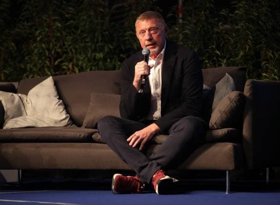 Sport Themen der Woche KW43 Sport Bilder des Tages TENNIS - ATP, Tennis Herren Erste Bank Open VIENNA,AUSTRIA,24.OCT.23 - TENNIS - ATP World Tour, Erste Bank Open, side event, Fifteen Seconds Sports. Image shows Boris Becker.  GEPAxpictures xWalterxLuger