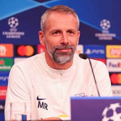 RB Leipzig PK Champions League Leipzig, 24.10.2023, RB Leipzig Fußball-Akademie, UEFA Champions League , RB Leipzig Pressekonferenz am Vortag von RBL v. Roter Stern Belgrad (Fudbalski klub Crvena zvezda) , Im Bild: Trainer Marco Rose (RB Leipzig) ,