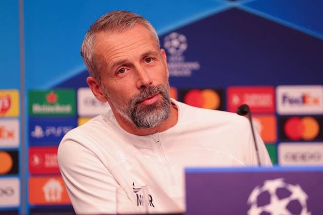 RB Leipzig PK Champions League Leipzig, 24.10.2023, RB Leipzig Fußball-Akademie, UEFA Champions League , RB Leipzig Pressekonferenz am Vortag von RBL v. Roter Stern Belgrad (Fudbalski klub Crvena zvezda) , Im Bild: Trainer Marco Rose (RB Leipzig) ,