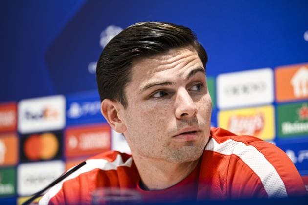Antwerp s Jurgen Peter Ekkelenkamp pictured during a press conference, PK, Pressekonferenz of Belgian soccer team Royal Antwerp FC, on Tuesday 24 October 2023 in Antwerp. The team is preparing for tomorrow s game against Portuguese club FC Porto, on day three of the Champions League group stage, in the group H. TOM GOYVAERTS TomxGoyvaerts  x78417134x