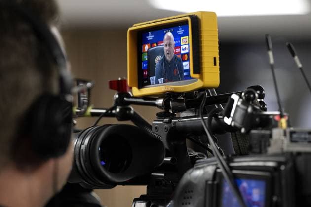 ROTTERDAM - Coach of Feyenoord Arne Slot during the MD-1 press conference, PK, Pressekonferenz prior to the UEFA Champions League match against SS Lazio Roma at Feyenoord Stadion de Kuip on October 24, 2023 in Rotterdam, Netherlands. ANP OLAF KRAAK UEFA Champions League 2023 24 2023 2024 xVIxANPxSportx xxANPxIVx 481988162 originalFilename: 481988162.jpg