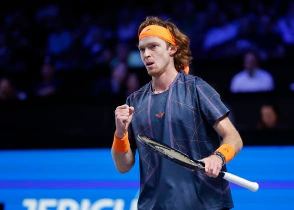 Andrey Rublev macht die Faust und jubelt, Jubel, Freude, Emotion Copyright: xJuergenxHasenkopfx
