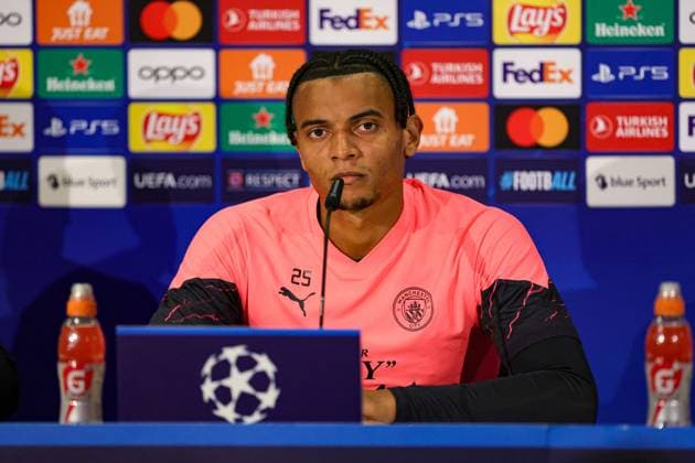 BSC Young Boys v Manchester City 24 10 2023. Press and Training Manuel Akanji (25) of Manchester City during the training session and press conference, PK, Pressekonferenz ahead of the Champions League match between BSC Young Boys and Manchester City at Stade de Suisse, Wankdorf, Switzerland on 24 October 2023. Editorial use only , Copyright: xNigelxKeenex PSI-18279-0015