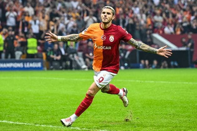 ISTANBUL - Mauro Icardi of Galatasaray celebrates the 1-1 during the UEFA Champions League Group A match between Galatasaray and FC Bayern Munich at the Rams Global Stadium on October 24 in Istanbul, Turkey. ANP Hollandse Hoogte UEFA Champions League 2023 24 2023 2024 xVIxANPxSportx xGerritxvanxKeulenxIVx 482002816 originalFilename: 482002816.jpg