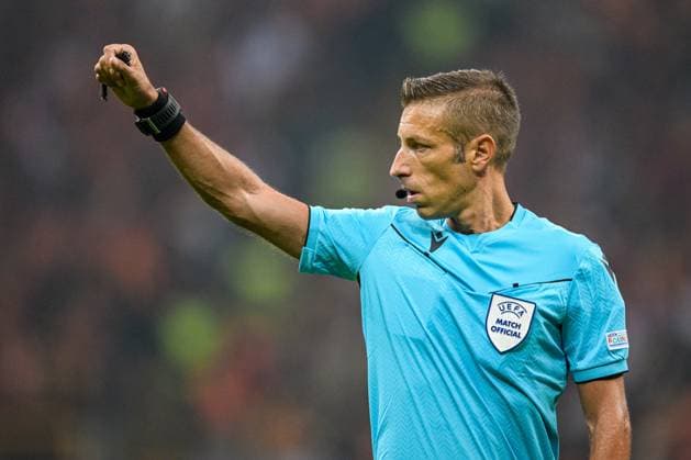 ISTANBUL - Referee Davide Massa during the UEFA Champions League Group A match between Galatasaray and FC Bayern Munich at the Rams Global Stadium on October 24 in Istanbul, Turkey. ANP Hollandse Hoogte UEFA Champions League 2023 24 2023 2024 xVIxANPxSportx xGerritxvanxKeulenxIVx 482003864 originalFilename: 482003864.jpg