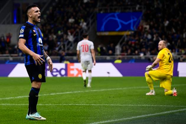 FC Internazionale v RB Salzburg - UEFA Champions League Lautaro Martinez of FC Internazionale reacts during the UEFA Champions League football match between FC Internazionale and RB Salzburg. Milan Italy Copyright: xNicolòxCampox