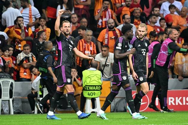 Istanbul, Rams Park, 24.10.23, GER, Herren, UEFA Champions League, Saison 2023-2024, Galatasaray Istanbul - FC Bayern Muenchen Bild: Harry KANE (Muenchen) jubelt nach seinem Tor zum 1:2 Only for editorial use! UEFA regulations prohibit any use of photographs as image sequences and or quasi-video. Tuerkei