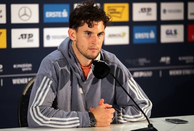 TENNIS - ATP, Tennis Herren Erste Bank Open VIENNA,AUSTRIA,24.OCT.23 - TENNIS - ATP World Tour, Erste Bank Open. Image shows Dominic Thiem (AUT). Keywords: press conference, PK, Pressekonferenz  GEPAxpictures xWalterxLuger