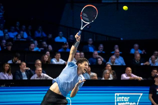 Wien, Österreich. 24 Oktober 2023. Dominik Thiem (AUT) spielt gegen Stefanos Tsitsipas (GRE) bei der ATP, Tennis Herren World Tour, Erste Bank Open in der Wiener Stadthalle. Bild zeigt Dominik Thiem (AUT).