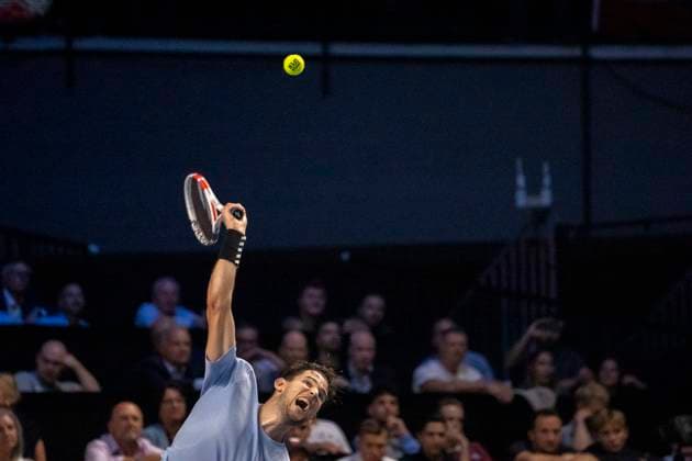 Wien, Österreich. 24 Oktober 2023. Dominik Thiem (AUT) spielt gegen Stefanos Tsitsipas (GRE) bei der ATP, Tennis Herren World Tour, Erste Bank Open in der Wiener Stadthalle. Bild zeigt Dominik Thiem (AUT).