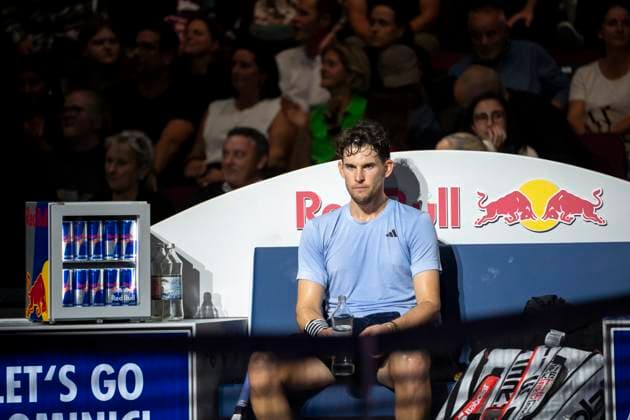 Wien, Österreich. 24 Oktober 2023. Dominik Thiem (AUT) spielt gegen Stefanos Tsitsipas (GRE) bei der ATP, Tennis Herren World Tour, Erste Bank Open in der Wiener Stadthalle. Bild zeigt Dominik Thiem (AUT).