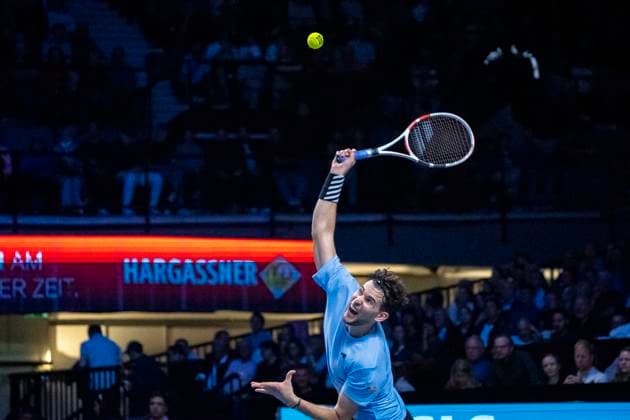 Wien, Österreich. 24 Oktober 2023. Dominik Thiem (AUT) spielt gegen Stefanos Tsitsipas (GRE) bei der ATP, Tennis Herren World Tour, Erste Bank Open in der Wiener Stadthalle. Bild zeigt Stefanos Tsitsipas (GRE).