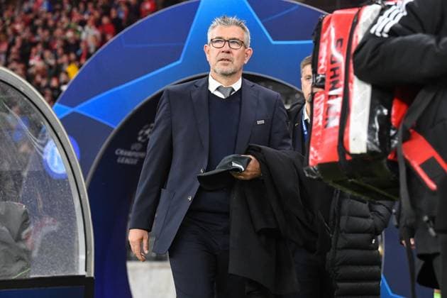 Fussball, Herren, Saison 2023 2024, UEFA Champions League (Gruppe C, 3. Spieltag), 1. FC Union Berlin - SSC Neapel, v. l. Trainer Urs Fischer (1. FC Union Berlin), 24.10. 2023, Copyright: xMatthiasxKochx