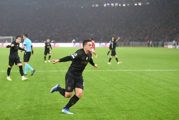 UEFA Champions League: 1. FC Union Berlin vs SSC Napoli. Berlin, 24.10.2023 Jubel zum 0:1 durch Giacomo Raspadori (SSC Napoli, 81) UEFA Champions Leaguel: 1. FC Union Berlin vs SSC Napoli, Olympiastadion, Berlin, 24.10.2023 Copyright: xBEAUTIFULxSPORTS LucianoxLimax