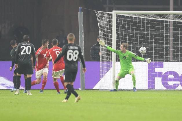 24.10.2023, xtgx, Fussball, UEFA Champions League, 1.FC Union Berlin - SSC Neapel emspor, v.l. Tor zum 0:1 durch Giacomo Raspadori (Neapel, 81) (DFL DFB REGULATIONS PROHIBIT ANY USE OF PHOTOGRAPHS as IMAGE SEQUENCES and or QUASI-VIDEO) Olympiastadion