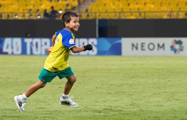 AFC Champions League 2023-24 MD3 Mateo Ronaldo runs the pitch after the Match Day 3 of the AFC Champions League 2023-24 Group E between Al-Nassr FC (KSA) and Al Duhail SC (QAT) at Al Awwal Park on October 24, 2023 in Riyadh, Saudi Arabia. Riyadh Al Awwal Park Saudi Arabia  Copyright: xVictorxFrailex 2023.10.24_PSI03253.GS.MD3_VFR_9960