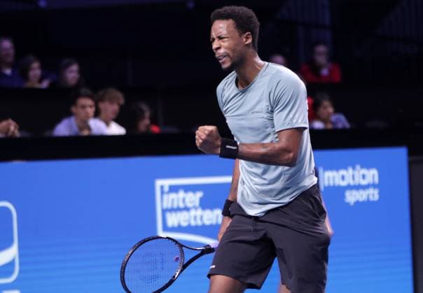 TENNIS - ATP, Tennis Herren Erste Bank Open VIENNA,AUSTRIA,25.OCT.23 - TENNIS - ATP World Tour, Erste Bank Open. Image shows the rejoicing of Gael Monfils (FRA).  GEPAxpictures xWalterxLuger