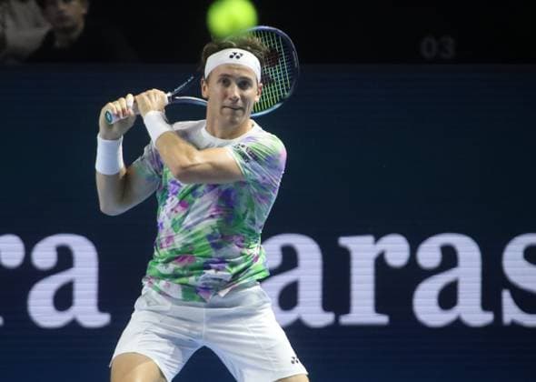 Sport Bilder des Tages SWISS INDOORS 2023 PHOTOPQR L ALSACE Vincent VOEGTLIN ; Bâle ; 25 10 2023 ; Le norvégien Casper Ruud lors des 8éme de finale des Swiss Indoors 2023, à Bâle le 24 octobre 2023. Swiss Indoor tournament in Basel on October 25, 2023 Bâle France  Copyright: xPHOTOPQR L ALSACE MAXPPPxVincentxVOEGTLINx 20231025ALS5976 20231025ALS5976