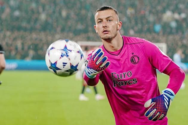 ROTTERDAM, 25-10-2023, Stadium de Kuip, UEFA Champions League, 2023 2024, Group stage, Feyenoord - Lazio, supporters of Feyenoord Feyenoord goalkeeper Justin Bijlow Feyenoord - Lazio  x22893568x Copyright: