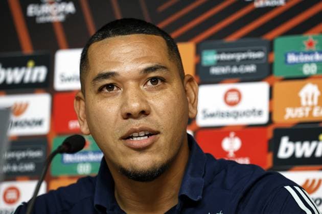 BRIGHTON - Ajax coach Hedwiges Maduro during the. MD-1 press conference, PK, Pressekonferenz ahead of the UEFA Europa League Group B match against Brighton & Hove Albion FC at the American Express Community Stadium on October 25, 2023 in Brighton, United Kingdom. ANP MAURICE VAN STEEN UEFA Europa League 2023 24 2023 2024 xVIxANPxSportx xxANPxIVx 482101931 originalFilename: 482101931.jpg
