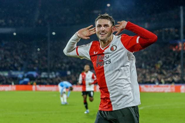 ROTTERDAM, 25-10-2023, Stadium de Kuip, UEFA Champions League, 2023 2024, Group stage, Feyenoord - Lazio, Feyenoord player Yankuba Minteh scored 1-0 Feyenoord - Lazio  x22893849x Copyright: