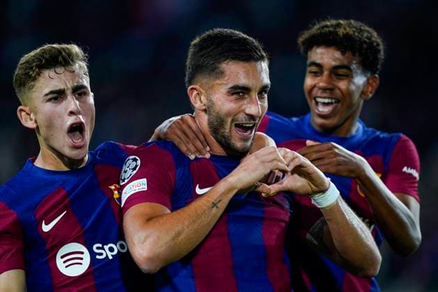 ESP: FC Barcelona, Barca FC Shakhtar Donestz. UEFA Champions League match, Group H, date 3 Ferran Torres of FC Barcelona celebrates his goal during the UEFA Champions League match, Group H, between FC Barcelona and FC Shakhtar Donestz played at Lluis Companys Stadium on October 25, 2023 in Barcelona, Spain. kpng Copyright: xSergioxRuizx xPRESSINPHOTOx PS_231025_028