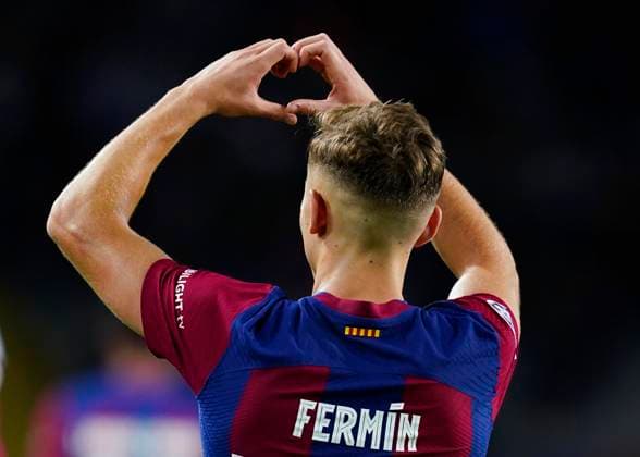 ESP: FC Barcelona, Barca FC Shakhtar Donestz. UEFA Champions League match, Group H, date 3 Fermin Lopez of FC Barcelona celebrates his goal during the UEFA Champions League match, Group H, between FC Barcelona and FC Shakhtar Donestz played at Lluis Companys Stadium on October 25, 2023 in Barcelona, Spain. kpng Copyright: xSergioxRuizx xPRESSINPHOTOx PS_231025_041