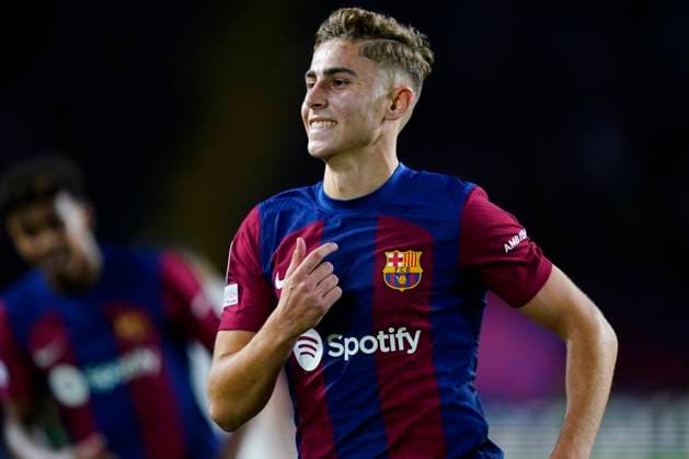 ESP: FC Barcelona, Barca FC Shakhtar Donestz. UEFA Champions League match, Group H, date 3 Fermin Lopez of FC Barcelona celebrates his goal during the UEFA Champions League match, Group H, between FC Barcelona and FC Shakhtar Donestz played at Lluis Companys Stadium on October 25, 2023 in Barcelona, Spain. kpng Copyright: xSergioxRuizx xPRESSINPHOTOx PS_231025_035