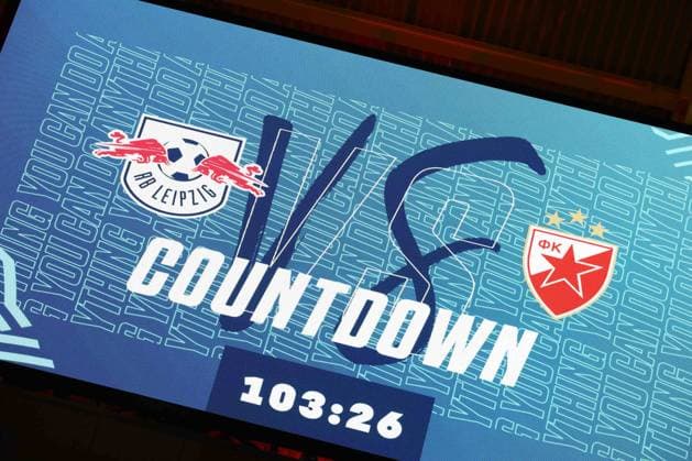 25.10.2023, xtgx, Fussball, UEFA Champions League, RB Leipzig - Roter Stern Belgrad emspor, v.l. Symbolfoto, Symbolbild, Stadion, Countdown, Anzeigetafel (DFL DFB REGULATIONS PROHIBIT ANY USE OF PHOTOGRAPHS as IMAGE SEQUENCES and or QUASI-VIDEO) Leipzig