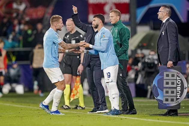 ROTTERDAM, 25-10-2023, Stadium de Kuip, UEFA Champions League, 2023 2024, Group stage, Feyenoord - Lazio, substitution Lazio Roma player Ciro Immobile with Lazio Roma player Taty Castellanos Feyenoord - Lazio  x22894600x Copyright: