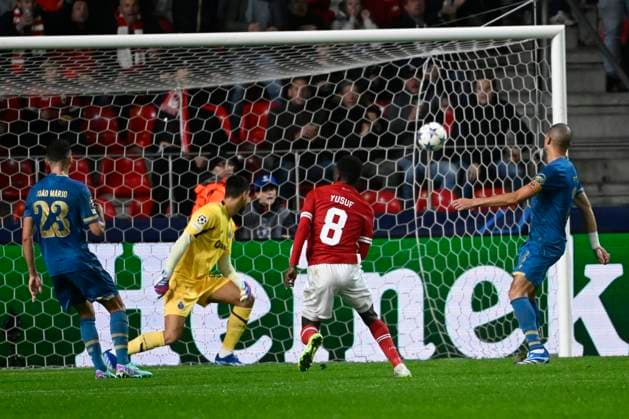 Royal Antwerp FC v FC Porto - UEFA Champions League DEURNE, BELGIUM - OCTOBER 25 : Abdullahi Alhassan Yusuf midfielder of Antwerp FC scores a goal during the UEFA Champions League group H match between Royal Antwerp FC and FC Porto on October 25, 2023 in Deurne, Belgium, 25 10 2023 Deurne Belgium  Copyright: xPeterxDexVoechtx