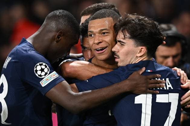 Db Parigi 25 10 2023 - Champions League Paris Saint Germain-Milan foto Daniele Buffa Image nella foto: esultanza gol Kylian Mbappe™ 