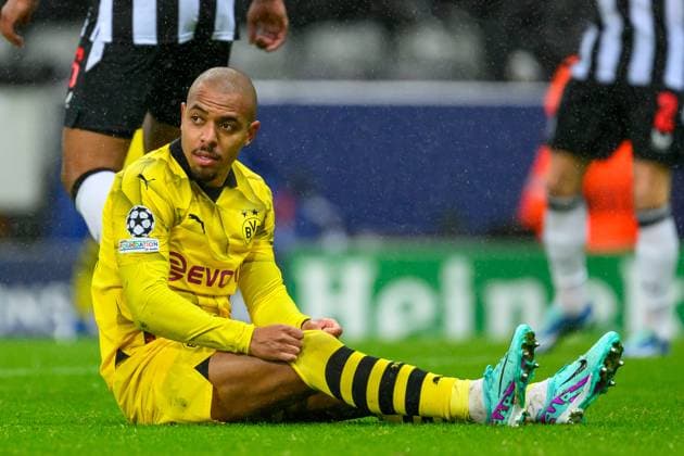 Newcastle United v Borussia Dortmund Champions League 25 10 2023. Donyell Malen of Borussia Dortmund during the UEFA Champions League match between Newcastle United and Borussia Dortmund at St. James Park, Newcastle, England on 25 October 2023. Newcastle St. James Park Tyne and Wear England Editorial use only , Copyright: xMalcolmxMackenziex PSI-18273-0129