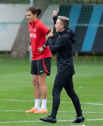 October 26, 2023, Montreal, PQ, Canada: CanadaöÄÃ s national womenöÄÃ s soccer team captain Christine Sinclair and head coach Bev Priestman take part in the teamöÄÃ s practice Thursday, October 26, 2023 in Montreal. Canada News - October 26, 2023  - ZUMAc35_ 20231026_zaf_c35_018 Copyright: xRyanxRemiorzx