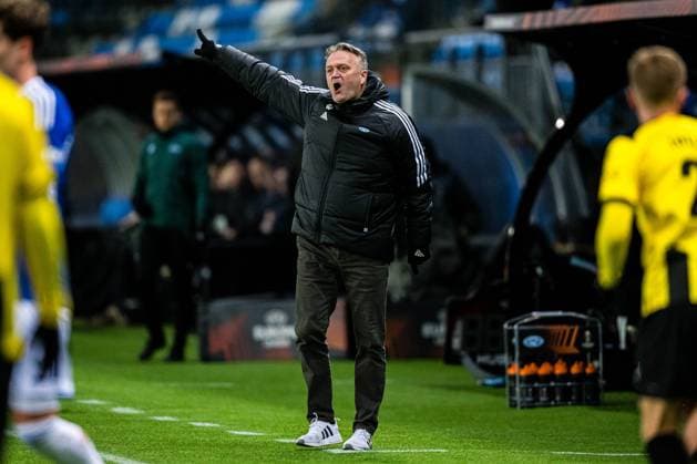231026 Erling Moe, head coach of Molde, during the UEFA Europa League football match between Molde and Häcken on October 26, 2023 in Molde. Photo: Marius Simensen BILDBYRAN Cop 238 bbeng football fotball fotboll häcken molde uefa uefa europa league Copyright: MARIUSxSIMENSEN BB231026BB501