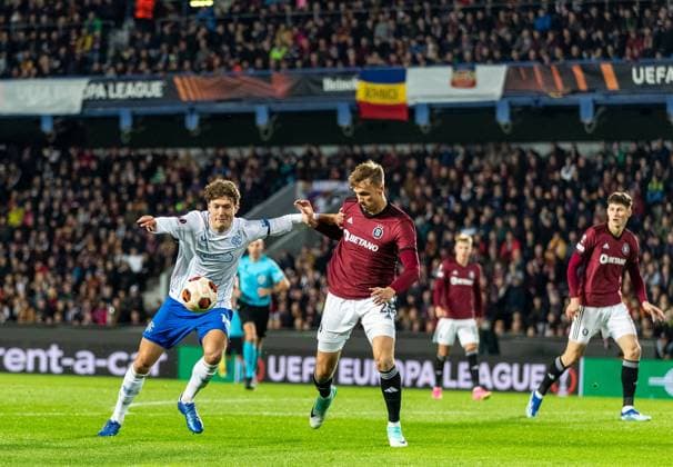 EDITORIAL USE ONLY No use with unauthorised audio, video, data, fixture lists, club league logos or live services. Online in-match use limited to 120 images, no video emulation. No use in betting, games or single club league player publications. Sparta Prague v Rangers, UEFA Europa League, Group C, Football, epet ARENA, Prague, Czech Republic - 26 Oct 2023 EDITORIAL USE ONLY No use with unauthorised audio, video, data, fixture lists, club league logos or live services. Online in-match use limited to 120 images, no video emulation. No use in betting, games or single club league player publications. Copyright: xKirkxO Rourke RangersxFC Shutterstockx 14167469bv