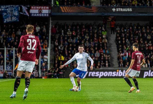 EDITORIAL USE ONLY No use with unauthorised audio, video, data, fixture lists, club league logos or live services. Online in-match use limited to 120 images, no video emulation. No use in betting, games or single club league player publications. Sparta Prague v Rangers, UEFA Europa League, Group C, Football, epet ARENA, Prague, Czech Republic - 26 Oct 2023 EDITORIAL USE ONLY No use with unauthorised audio, video, data, fixture lists, club league logos or live services. Online in-match use limited to 120 images, no video emulation. No use in betting, games or single club league player publications. Copyright: xKirkxO Rourke RangersxFC Shutterstockx 14167469cu