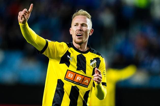 231026 Mikkel Rygaard of Häcken during the UEFA Europa League football match between Molde and Häcken on October 26, 2023 in Molde. Photo: Marius Simensen BILDBYRAN Cop 238 bbeng football fotball fotboll häcken molde uefa uefa europa league Copyright: MARIUSxSIMENSEN BB231026BB861