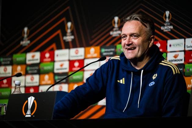 231026 Erling Moe, head coach of Molde, during a press conference, PK, Pressekonferenz after the UEFA Europa League football match between Molde and Häcken on October 26, 2023 in Molde. Photo: Marius Simensen BILDBYRAN Cop 238 bbeng football fotball fotboll häcken molde uefa uefa europa league Copyright: MARIUSxSIMENSEN BB231026ZK008