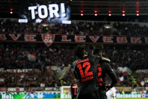 Sport Bilder des Tages UEFA Europa League, Bayer 04 Leverkusen - Qarabag Agdam; 26.10.2023 Jubel zum 3:1 durch Victor Boniface (Bayer 04 Leverkusen, 22) UEFA Europa League, Bayer 04 Leverkusen - Qarabag Agdam, BayArena Leverkusen am 26.10.2023 Copyright: xBEAUTIFULxSPORTS Wunderlx