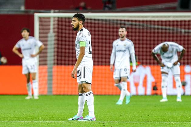 Abdellah Zoubir (Qarabag Agdam, 10) unzufrieden, enttäuscht enttaeuscht, GER, Bayer 04 Leverkusen vs. Qarabag Agdam, UEFA Europa League 2023 24, Gruppenphase, 3. Spieltag, 26.10.2023, GER, Bayer 04 Leverkusen vs. Qarabag Agdam, UEFA Europa League 2023 24, Gruppenphase, 3. Spieltag, 26.10.2023, Foto: Eibner-Pressefoto Gabriel Boia Leverkusen Copyright: xGabrielxBoiax EP_EER